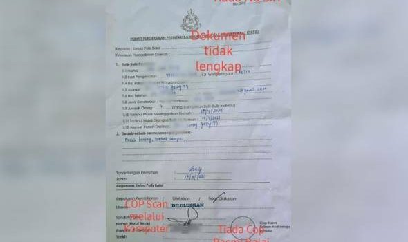 Pelajar kolej ditahan palsukan borang rentas negeri