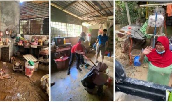 Banjir: Sukarelawan datang bersihkan rumah buat warga emas ini sebak